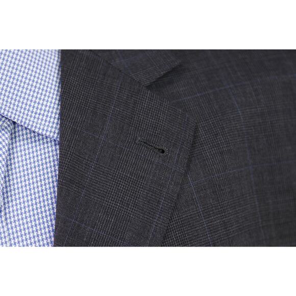 Custom Tailored Recent Bespoke Gray Plaid 2-Btn Wool Blazer Jacket 44L - Picture 5 of 9
